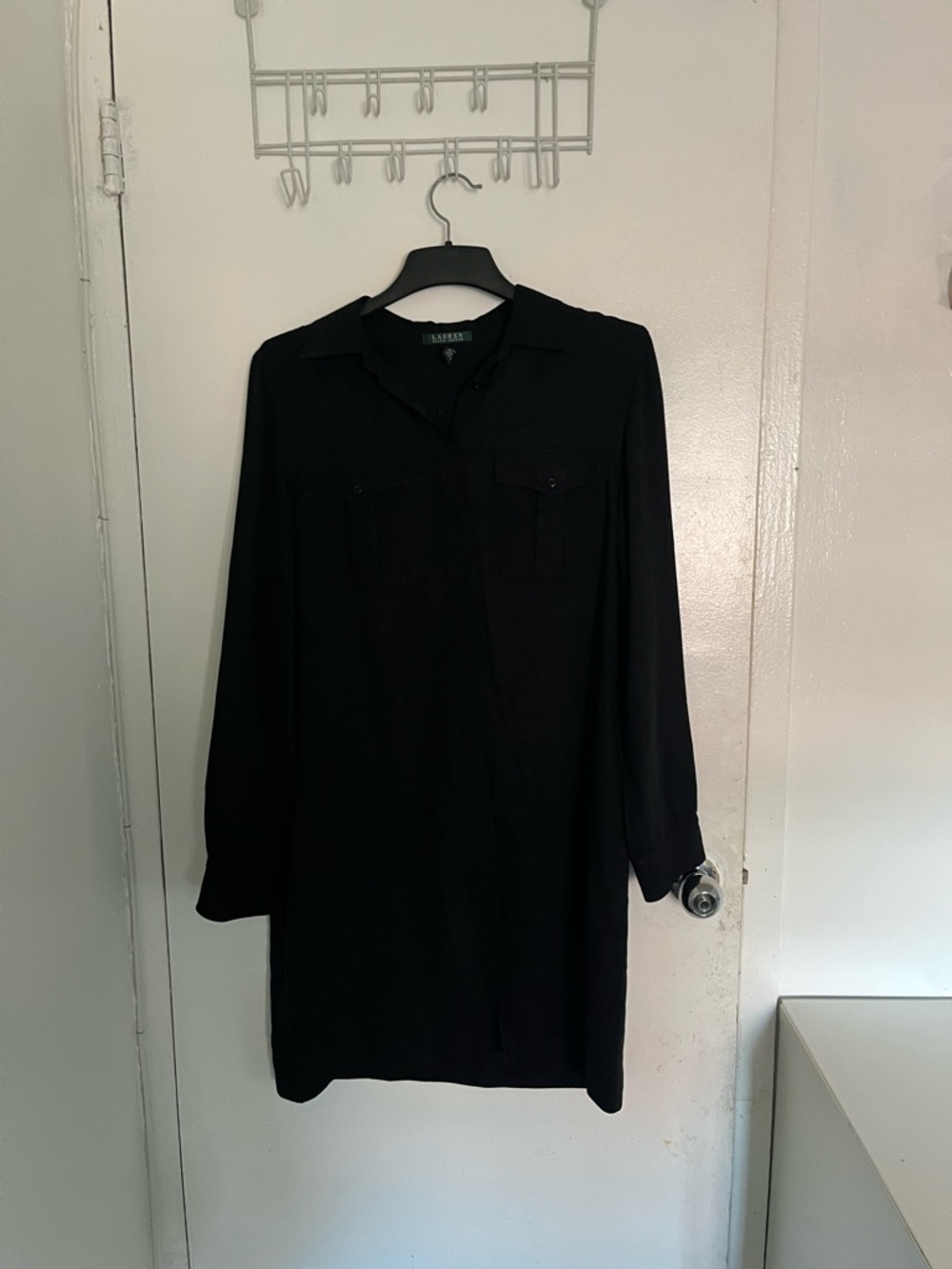 Ralph Lauren Black Button-Front Shirt Dress